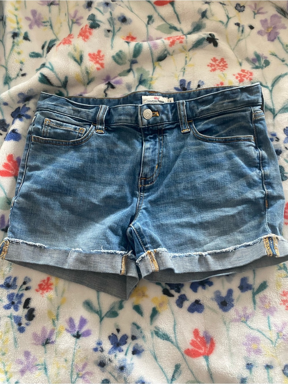 Vineyard Vines Light Blue Rolled Cuff Denim Shorts
